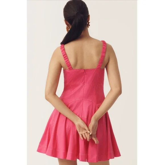 strapless open back dress ZENANA Hot Pink V-Neck Fit & Flare Mini Dress  Beach Rose Co
